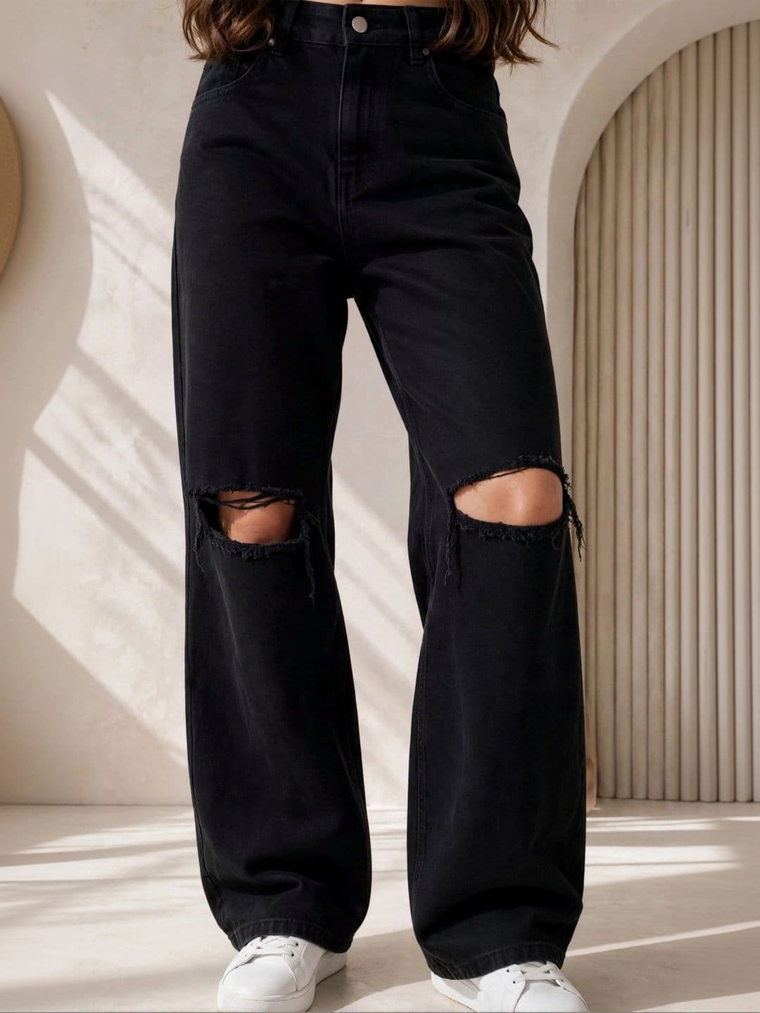 jeancherry Women Classic Regular Fit Mid-Rise Highly Distressed Stretchable Jeans - view 1