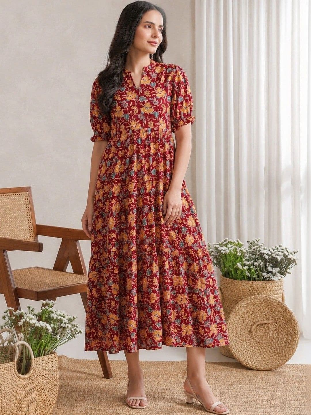 PRESHA Women Floral Printed Anarkali Kurta thumbnail 2