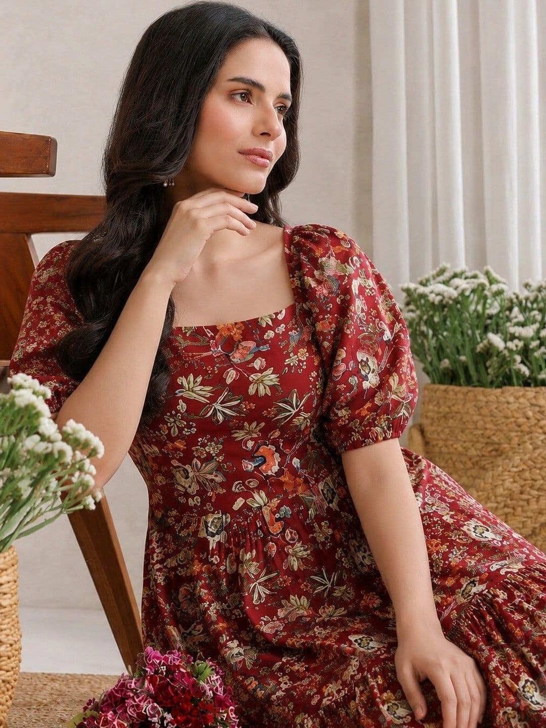 PRESHA Women Floral Printed Floral Kurta thumbnail 2