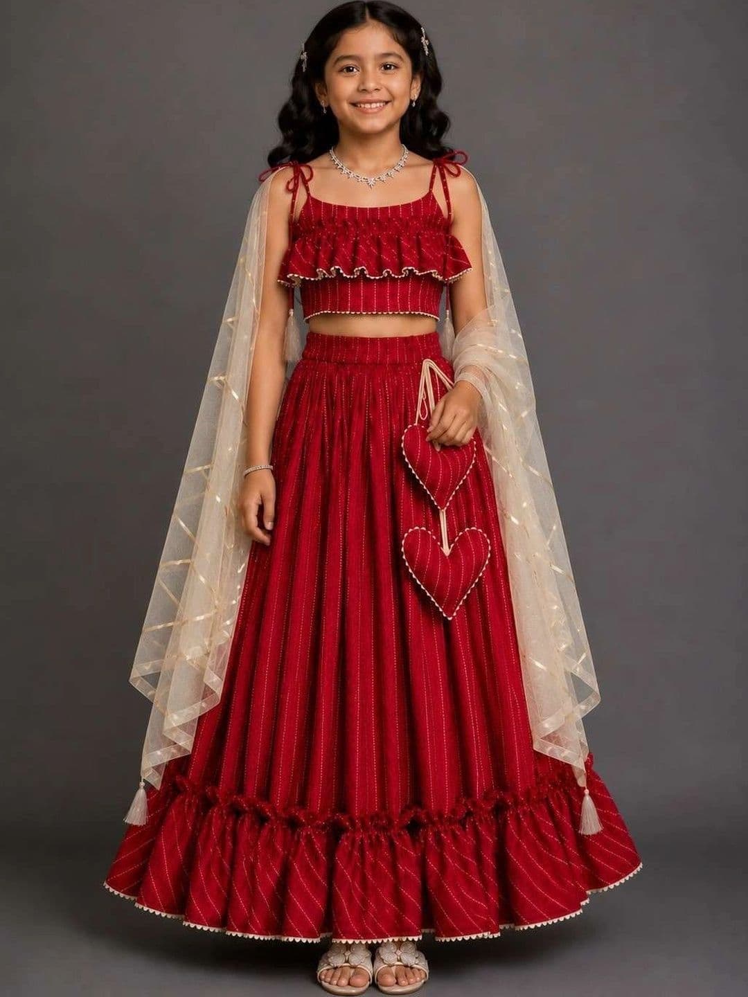 The Little Tales Girls Printed Ready to Wear Lehenga & Blouse With Dupatta - view 1
