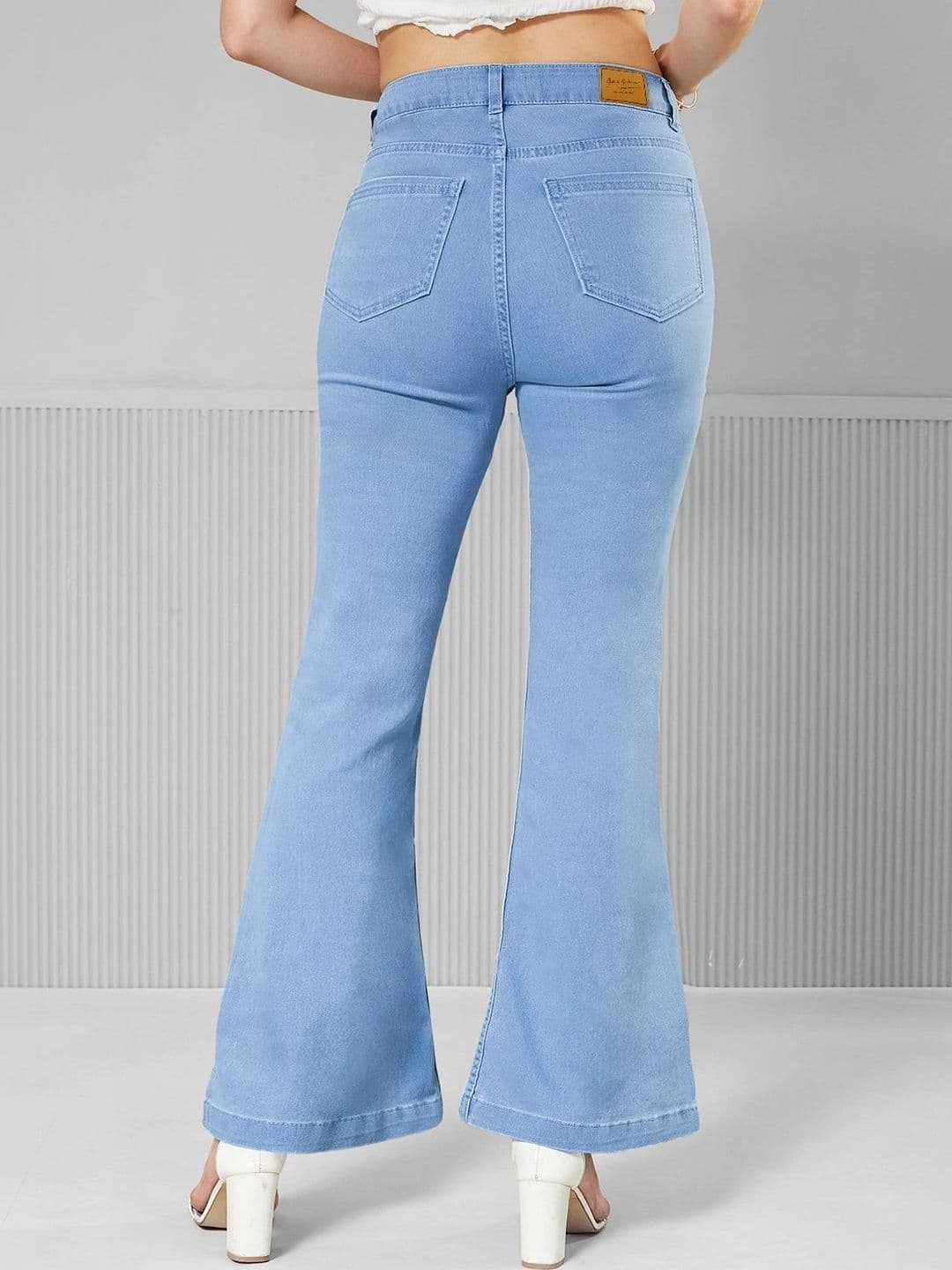 Mast & Harbour Women Bootcut High-Rise Heavy Fade Stretchable Jeans thumbnail 3
