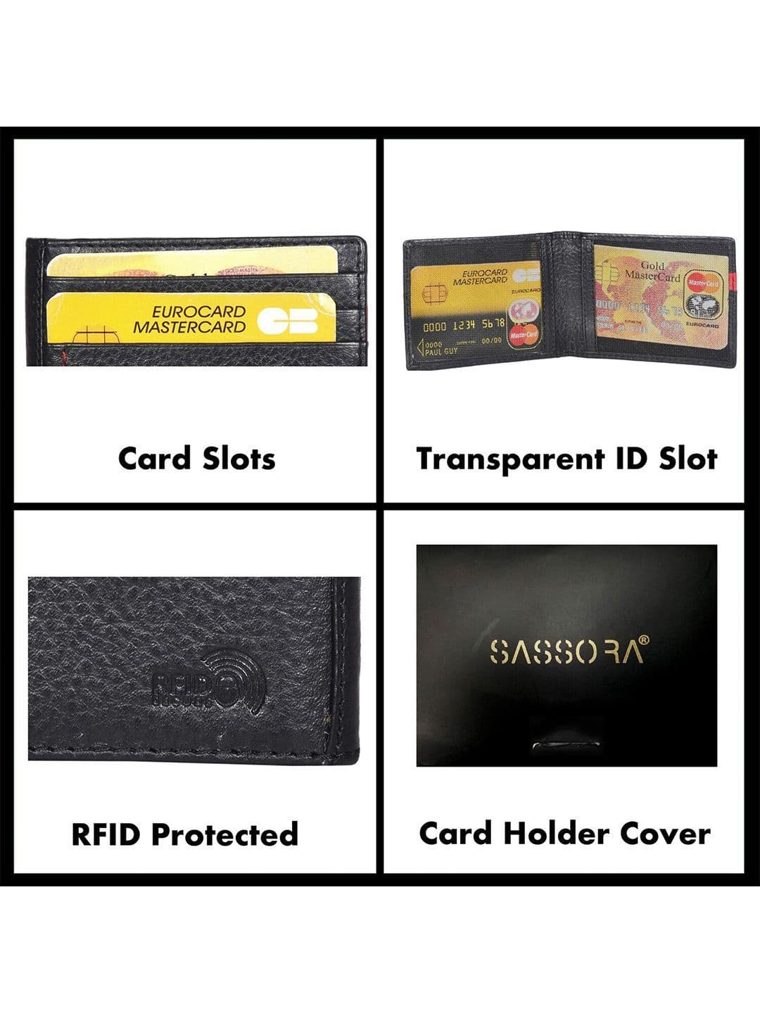 Sassora Abstract Textured RFID Leather Card Holder thumbnail 6