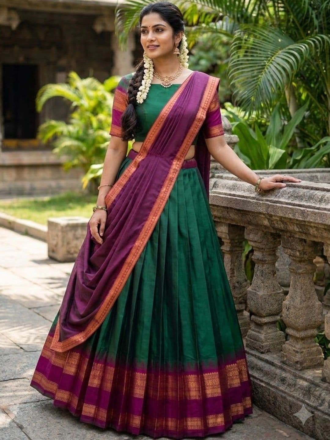 Fabcartz Semi-Stitched Lehenga & Unstitched Blouse With Dupatta thumbnail 6