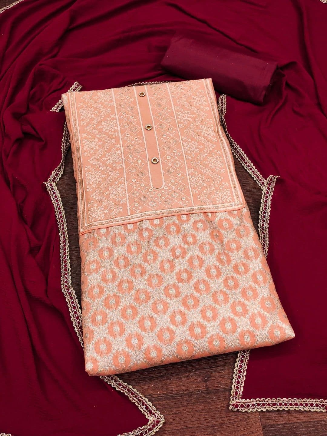 HERE&NOW Semi-Stitched Dress Material - view 1