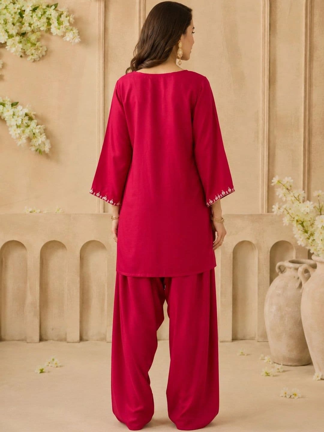 Anouk Women Ethnic Motifs Embroidered Regular Thread Work Farshi Salwar Kurta Set thumbnail 5
