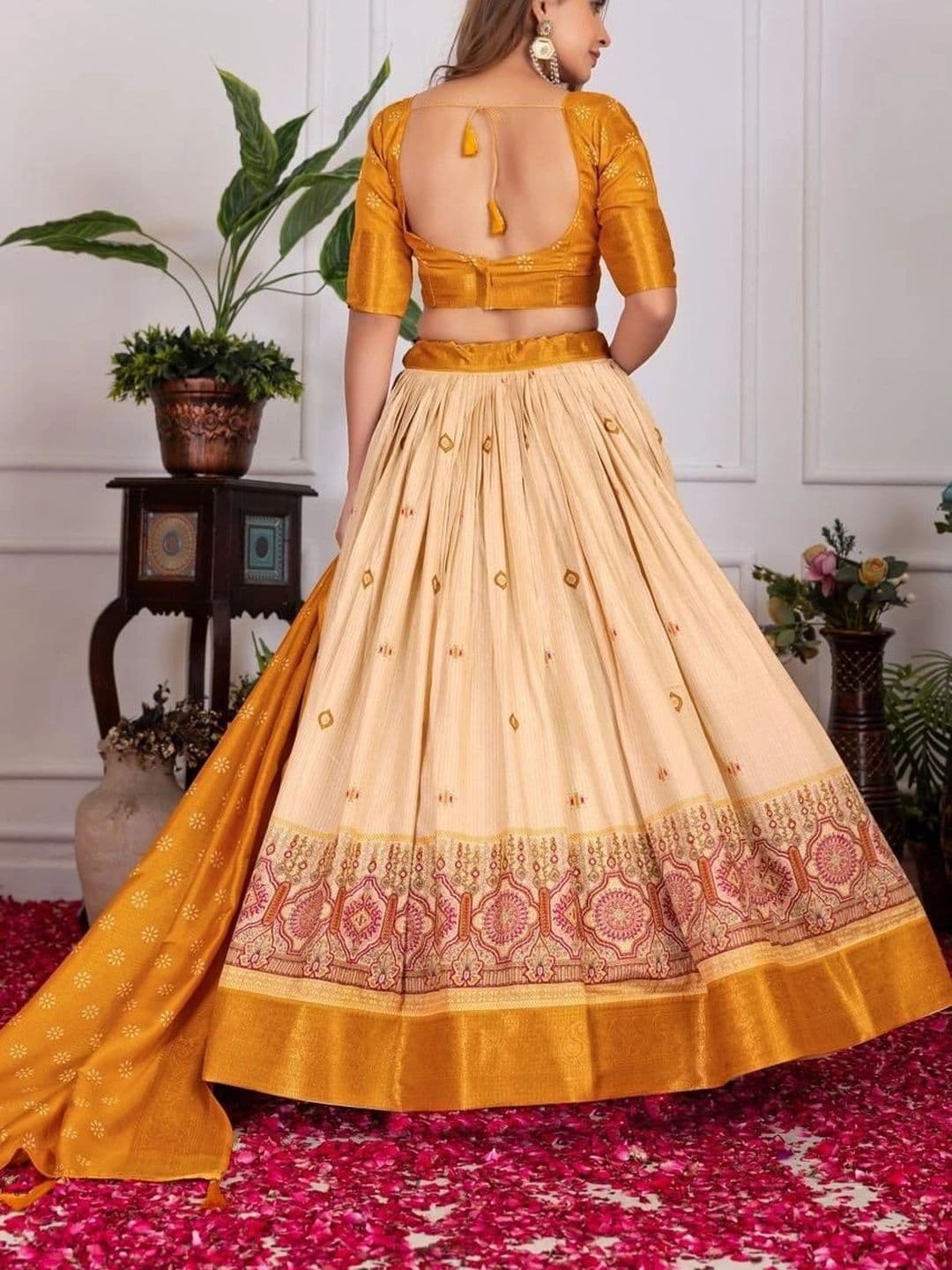 Anouk Printed Semi-Stitched Lehenga & Blouse Taping thumbnail 5
