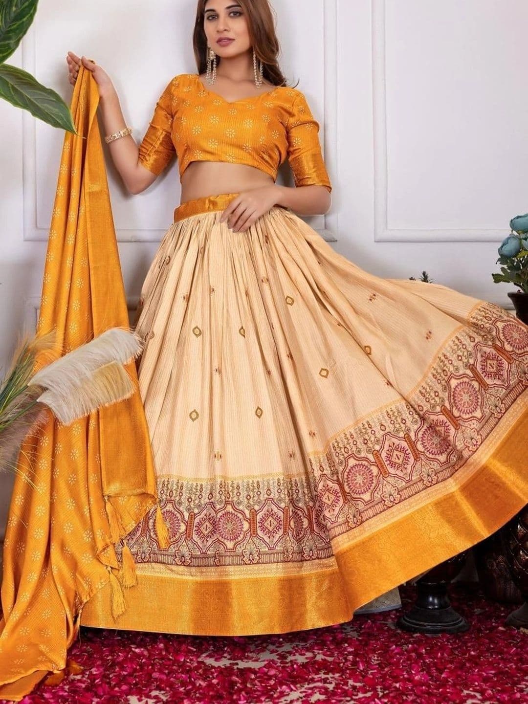 Anouk Printed Semi-Stitched Lehenga & Blouse Taping thumbnail 2
