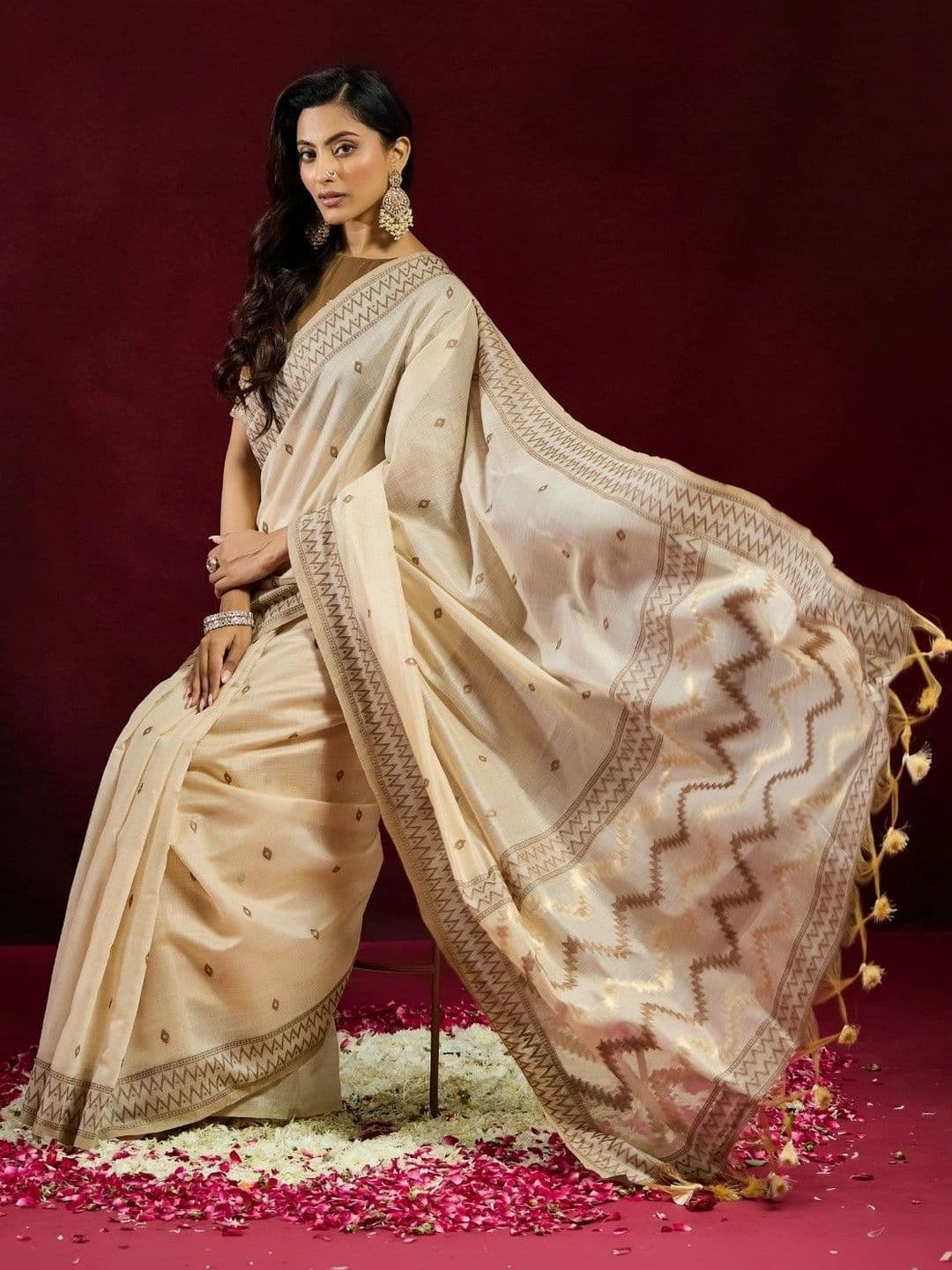 kasee Woven Design Zari Pure Cotton Designer Saree thumbnail 5