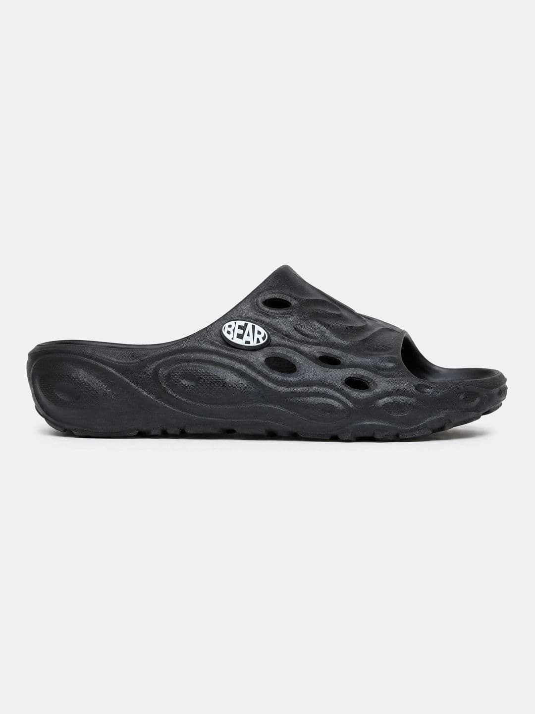 THE BEAR HOUSE Men Solid Black Open-Toe Slip-On Sliders thumbnail 3