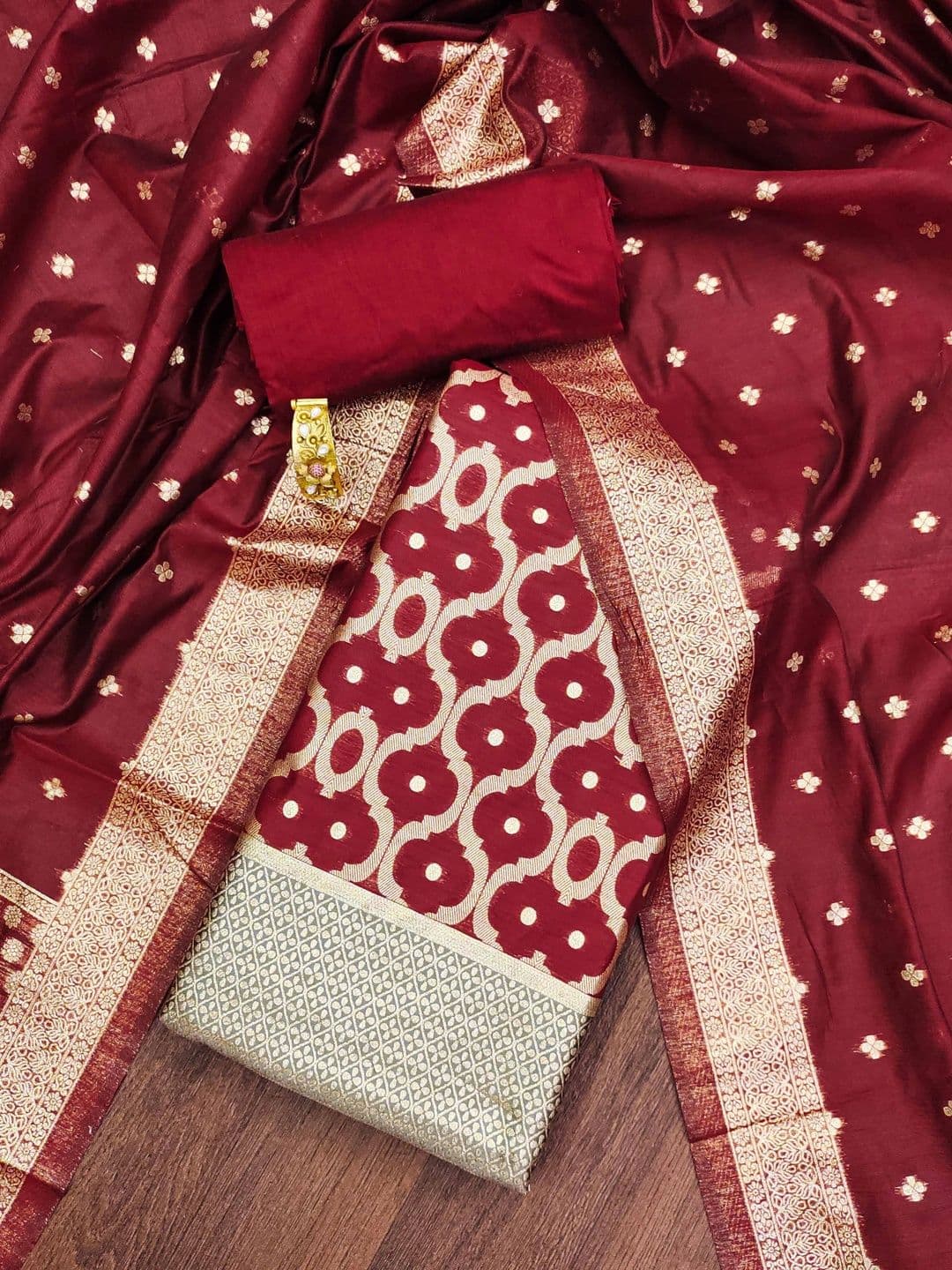 HERE&NOW Pure Cotton Semi-Stitched Dress Material thumbnail 4