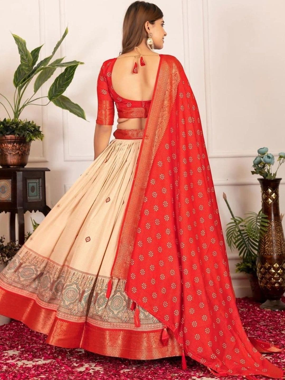 Anouk Printed Semi-Stitched Lehenga & Blouse Taping thumbnail 2