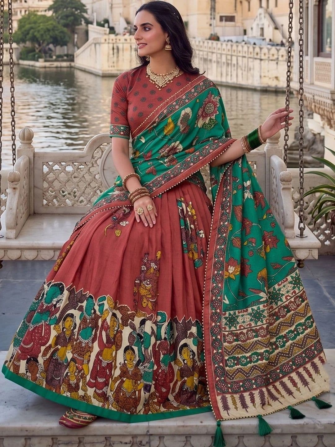 Anouk Printed Semi-Stitched Lehenga & Blouse With Dupatta thumbnail 2
