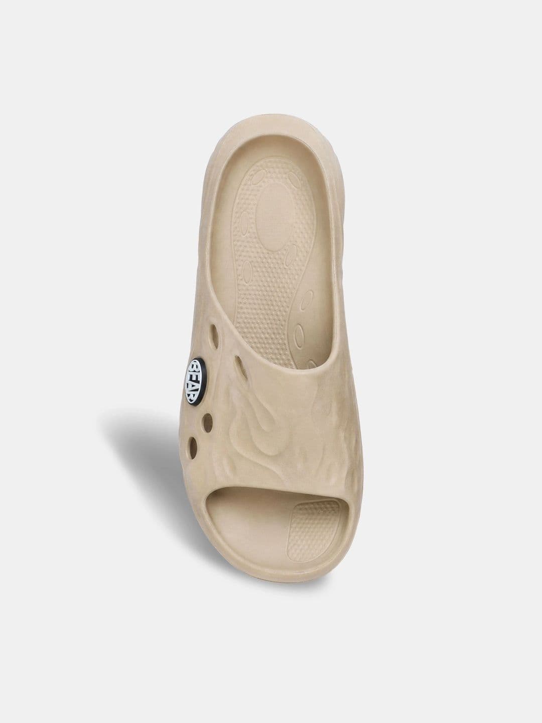 THE BEAR HOUSE Men Solid Beige Open-Toe Slip-On Sliders thumbnail 3