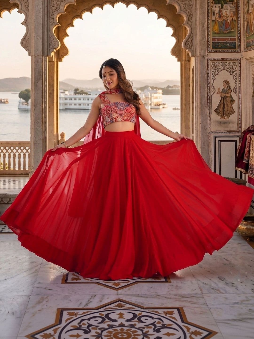 Anouk Printed Ready to Wear Lehenga & Blouse With Dupatta thumbnail 6