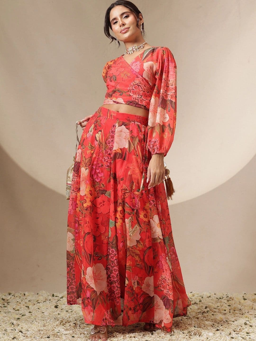 Shae by SASSAFRAS Printed Ready to Wear Lehenga & thumbnail 6