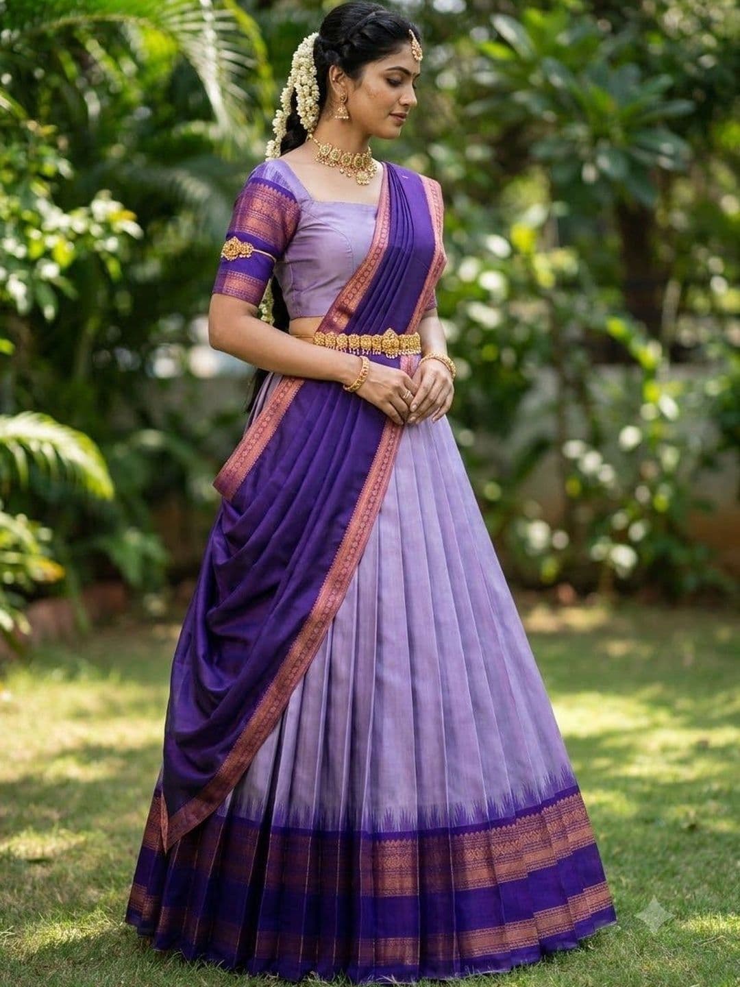 Fabcartz Semi-Stitched Lehenga & Unstitched Blouse With Dupatta thumbnail 2