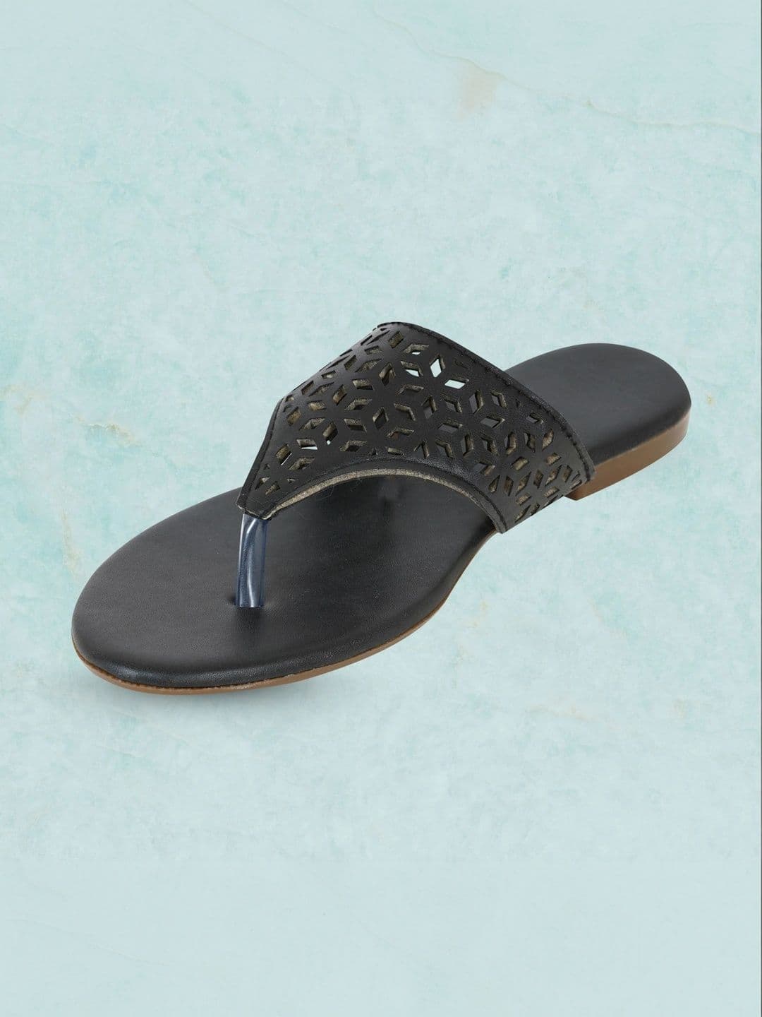 glitchez Women One Toe Flats with Laser Cuts thumbnail 5