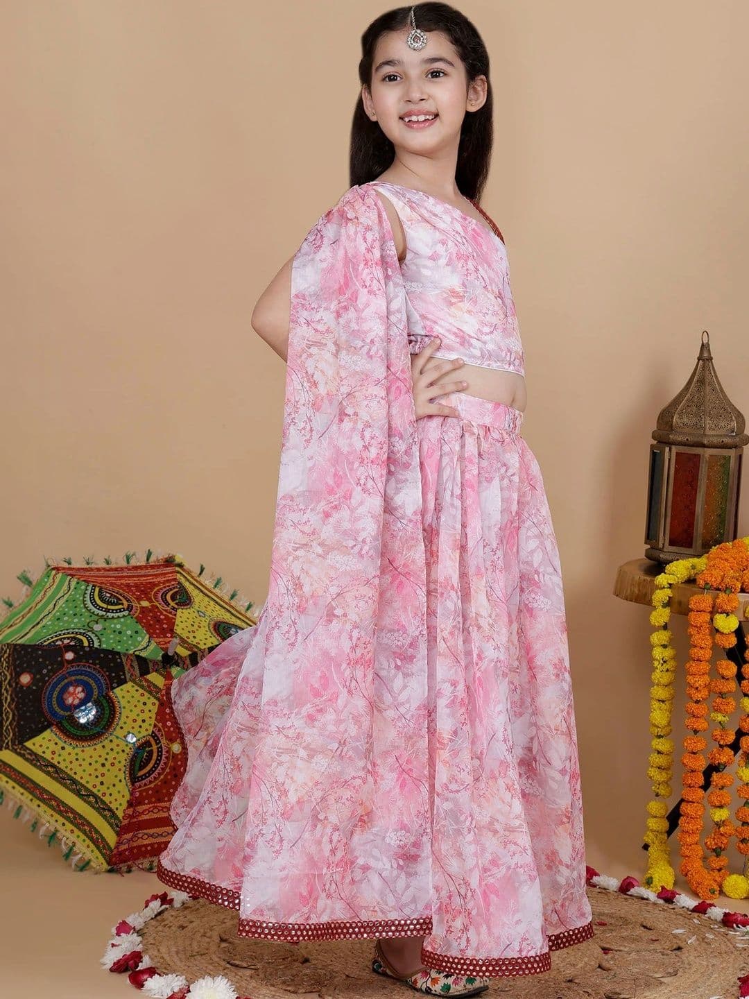 YK Girls Printed Ready to Wear Lehenga & Blouse With Dupatta thumbnail 5
