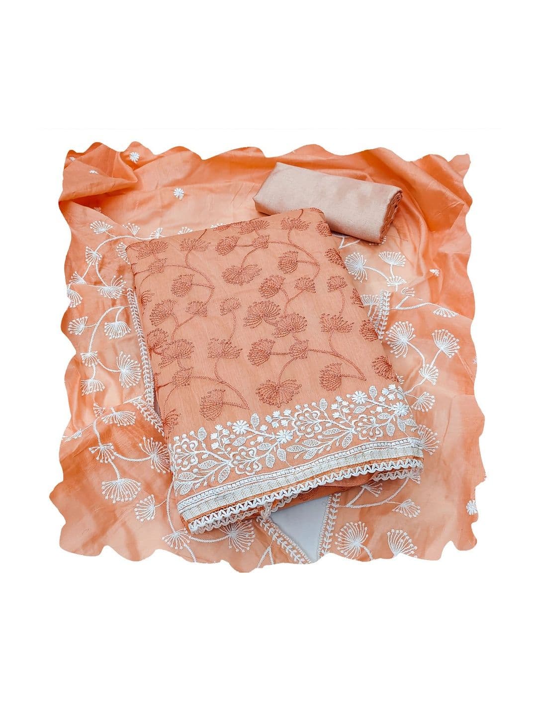 HERE&NOW Embroidered Semi-Stitched Dress Material thumbnail 2