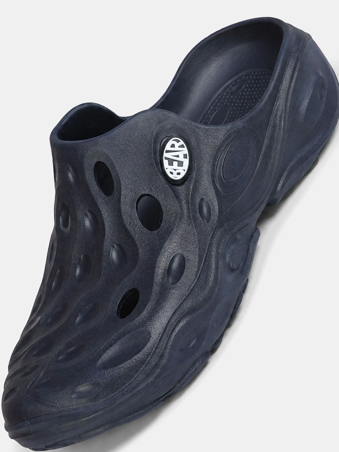 THE BEAR HOUSE Men Solid Navy Blue Slip-On Clogs thumbnail 6
