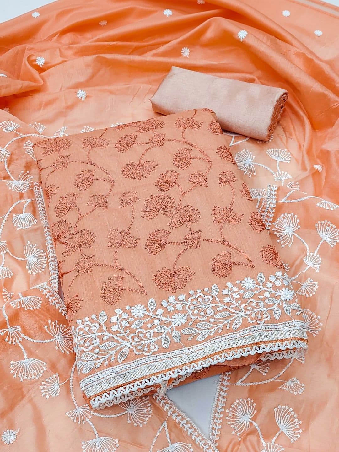 HERE&NOW Embroidered Semi-Stitched Dress Material - view 1