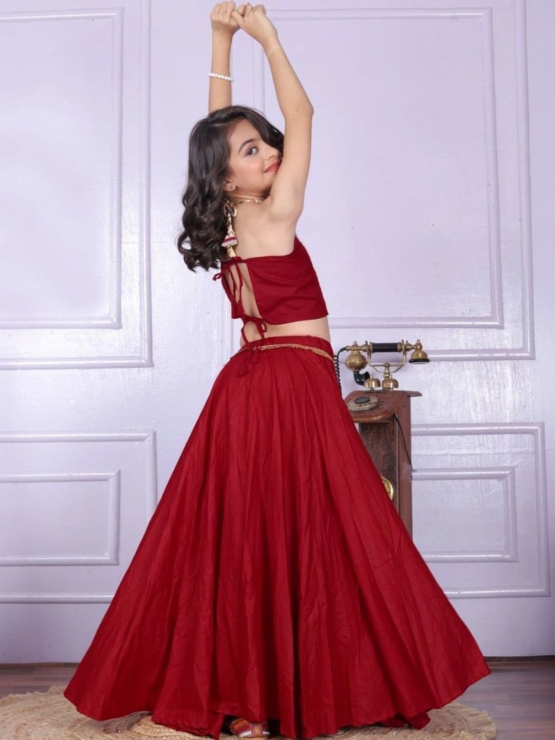 VidiRna Girls Ready to Wear Lehenga & thumbnail 3