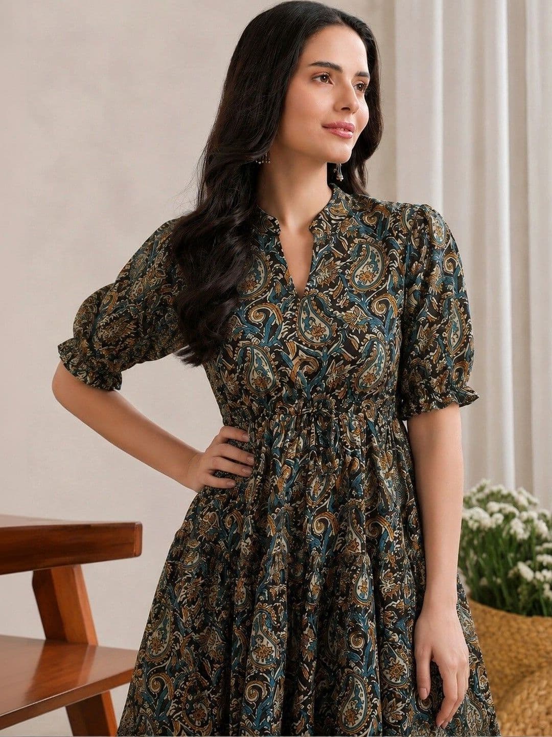 PRESHA Women Paisley Printed Indie Prints Kurta thumbnail 5