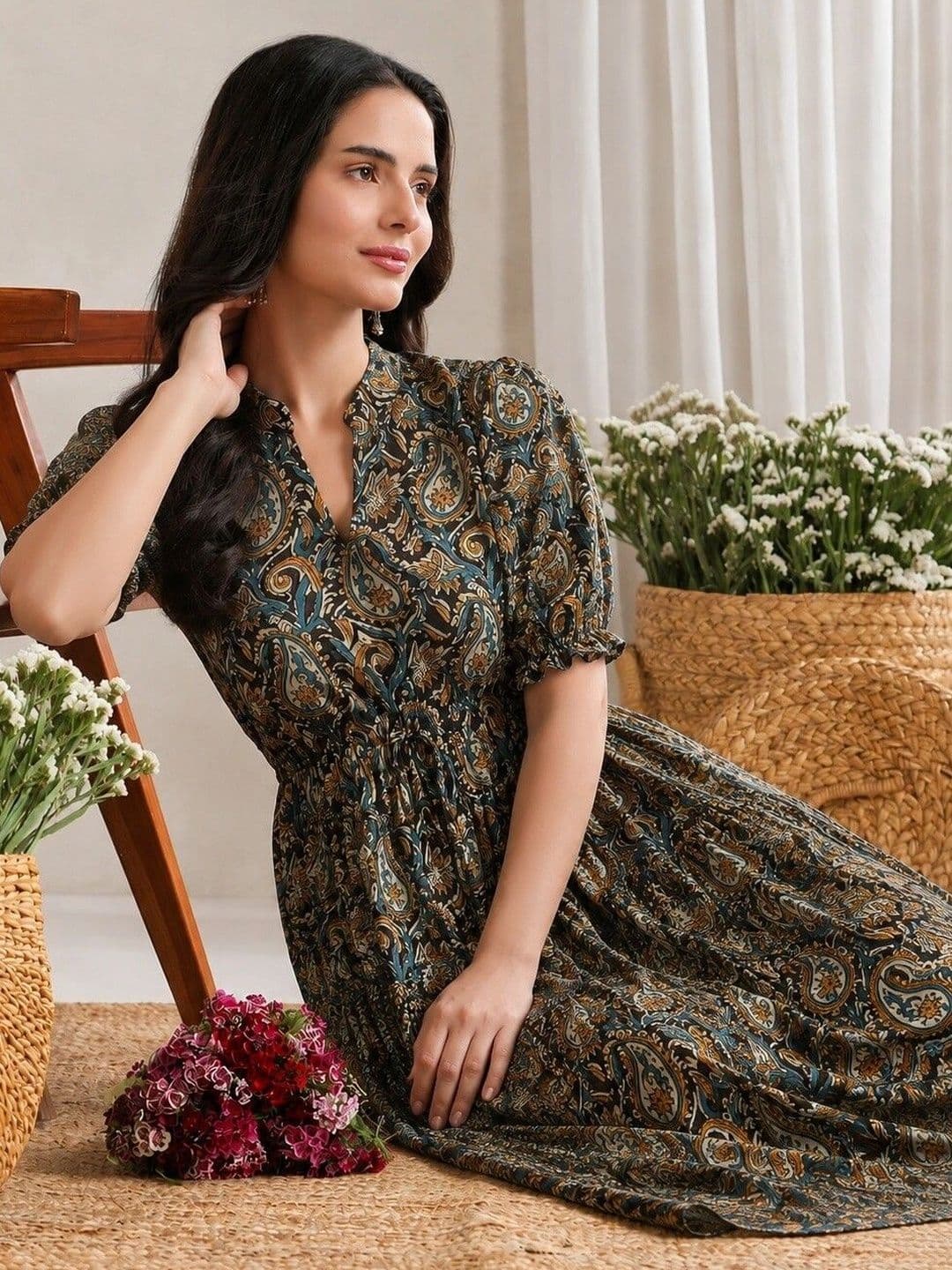 PRESHA Women Paisley Printed Indie Prints Kurta thumbnail 4
