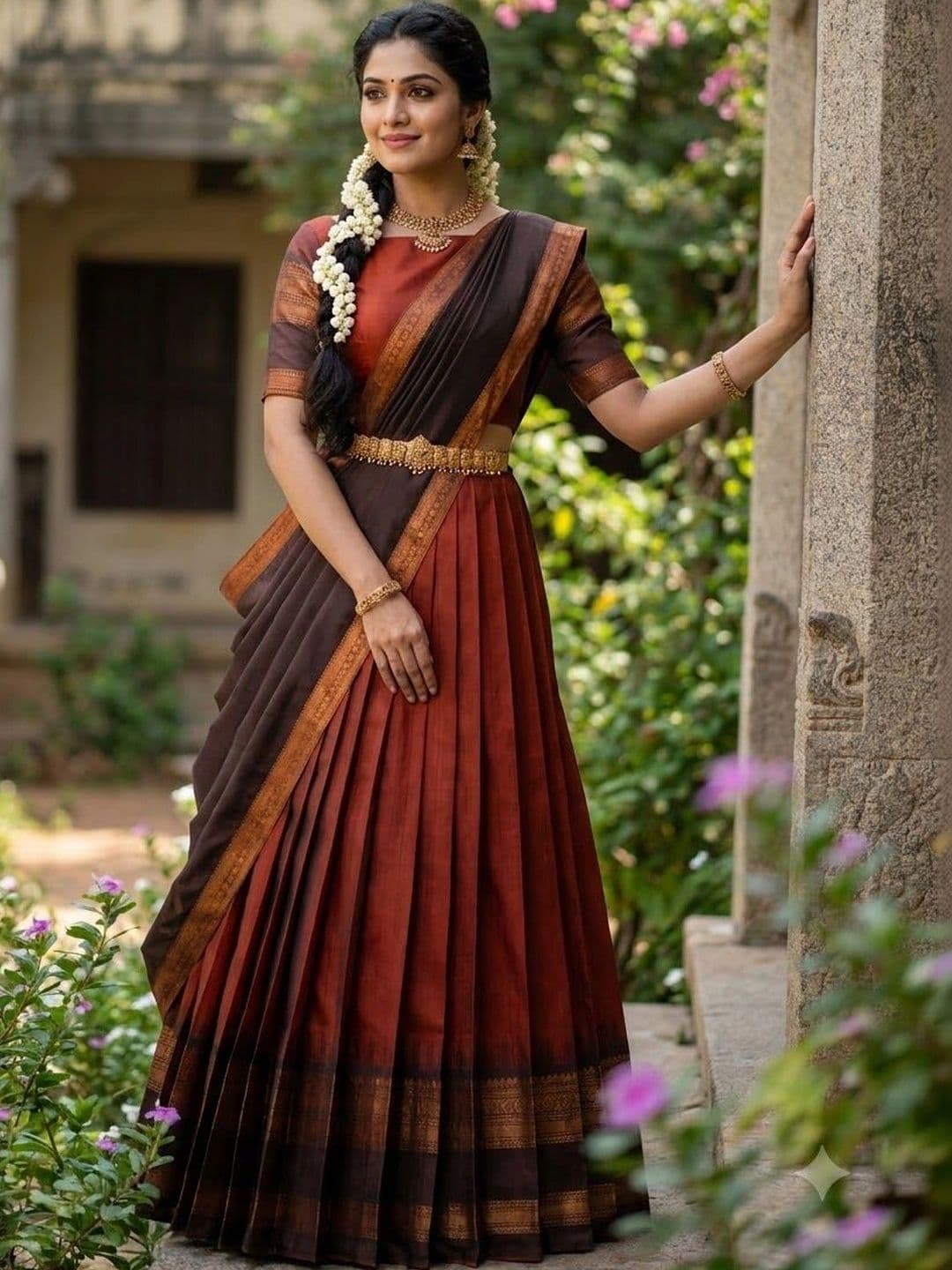 Fabcartz Semi-Stitched Lehenga & Unstitched Blouse With Dupatta thumbnail 4