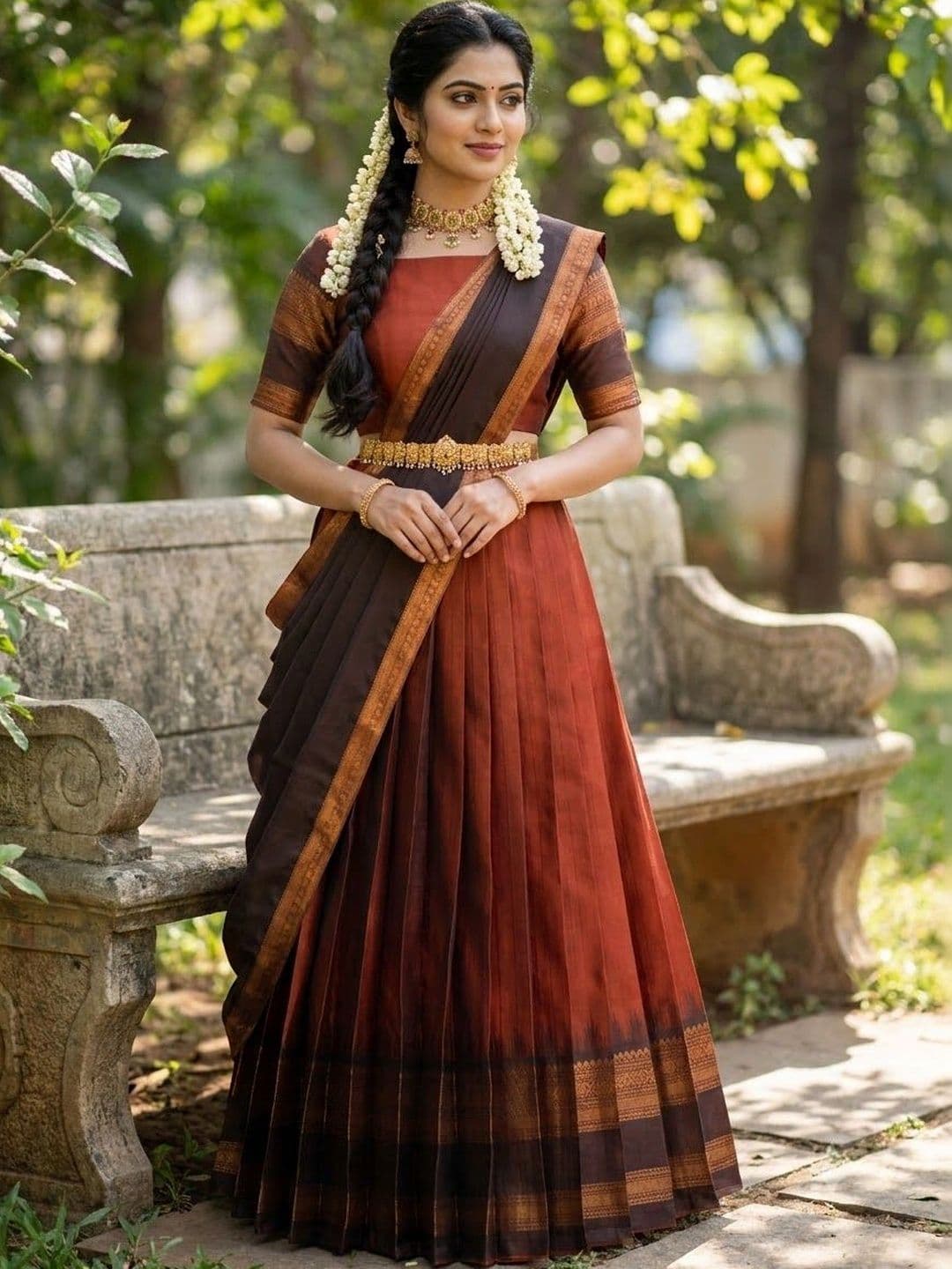 Fabcartz Semi-Stitched Lehenga & Unstitched Blouse With Dupatta thumbnail 2