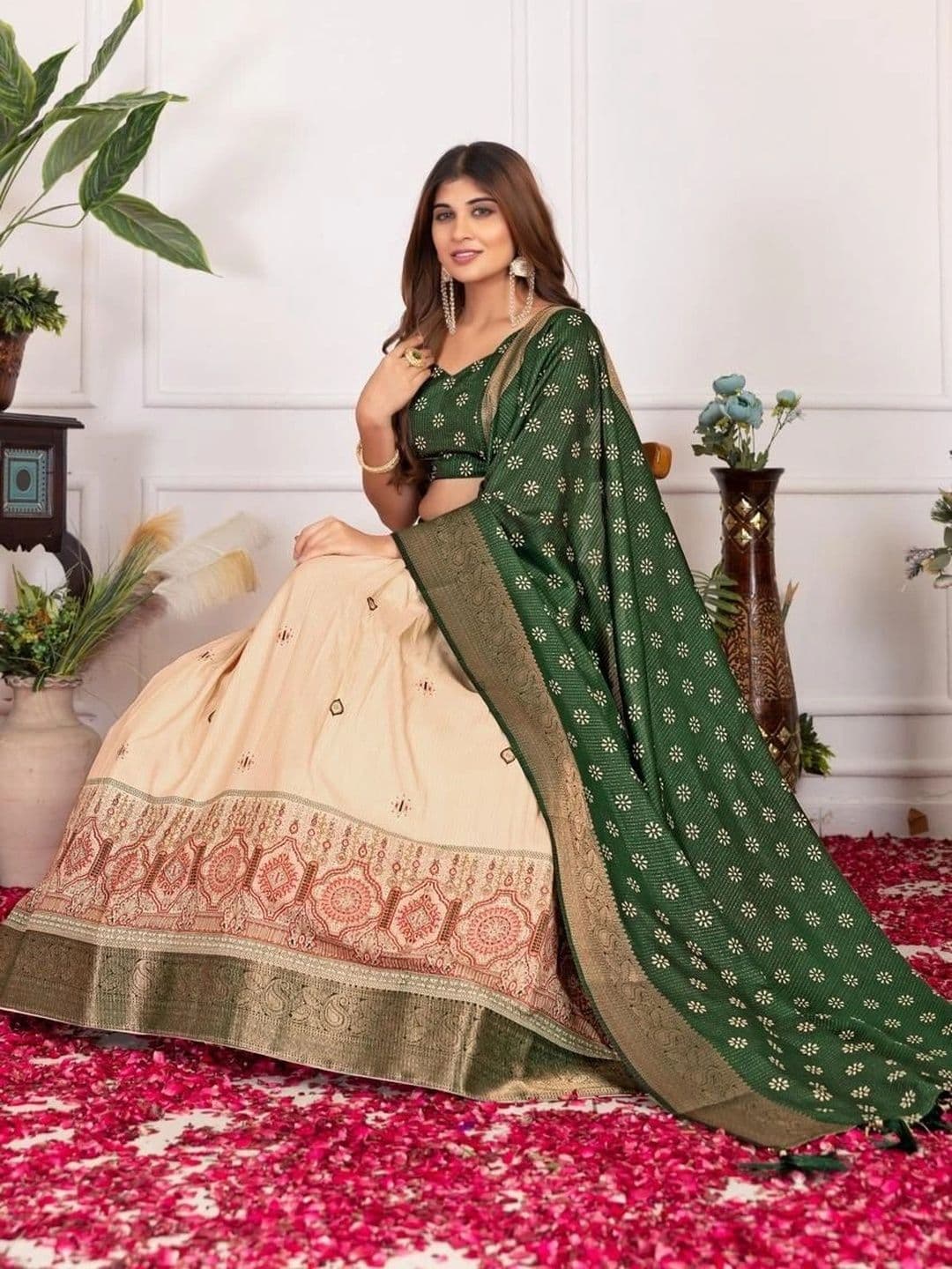 Anouk Semi-Stitched Lehenga & Blouse Taping thumbnail 5