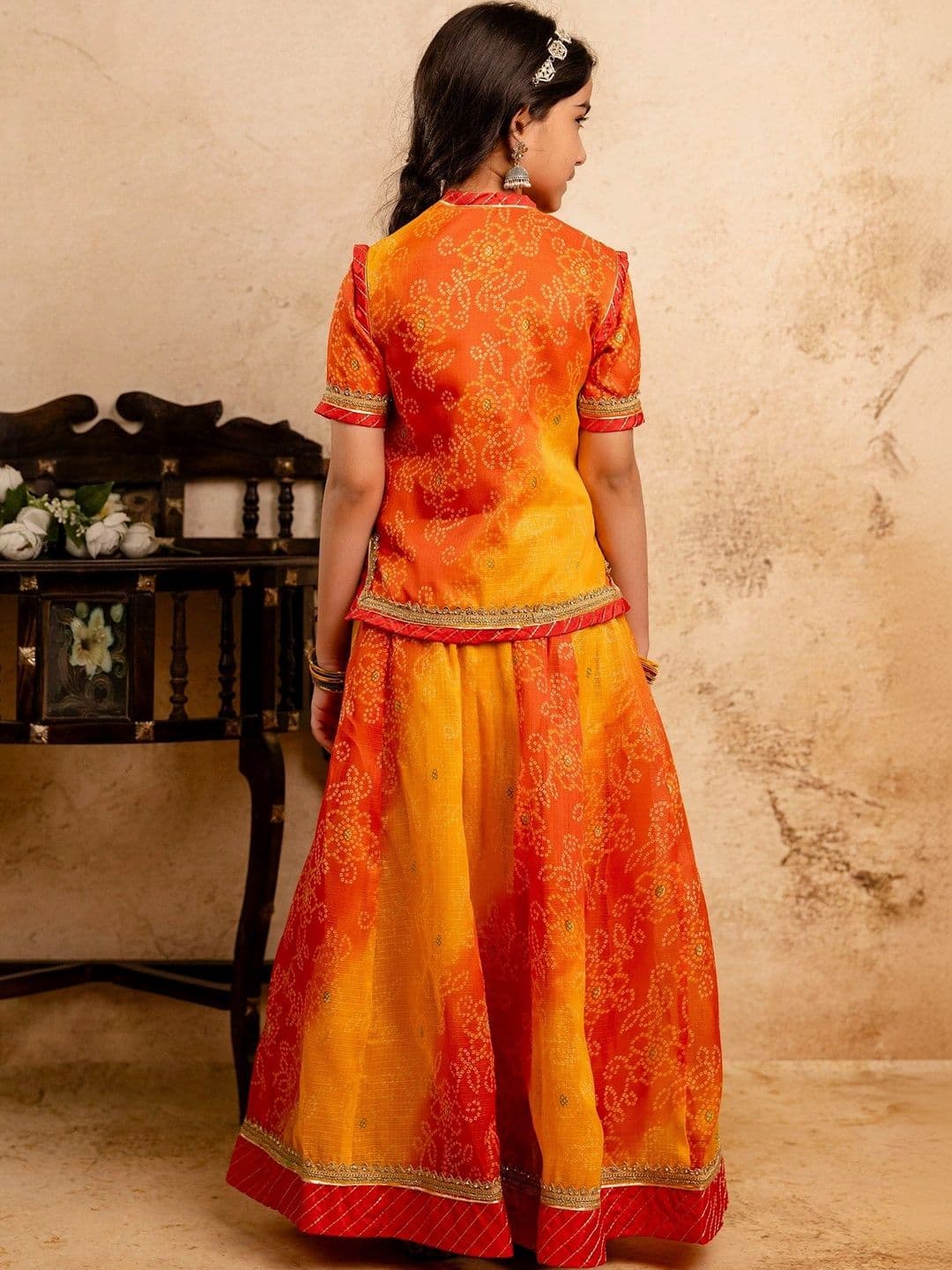 YK Girls Printed Ready to Wear Lehenga & Blouse With Dupatta thumbnail 4