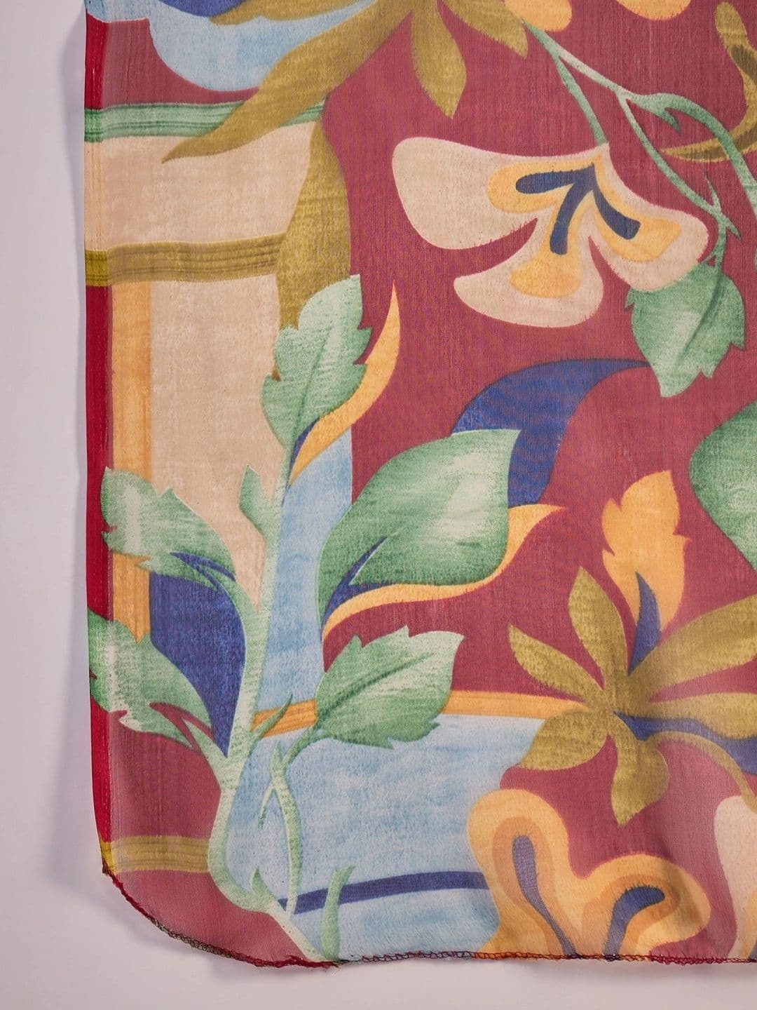 HERE&NOW Printed Pure Cotton Semi-Stitched Dress Material thumbnail 6