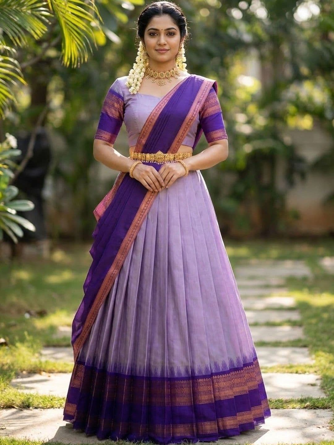 Fabcartz Semi-Stitched Lehenga & Unstitched Blouse With Dupatta - view 1