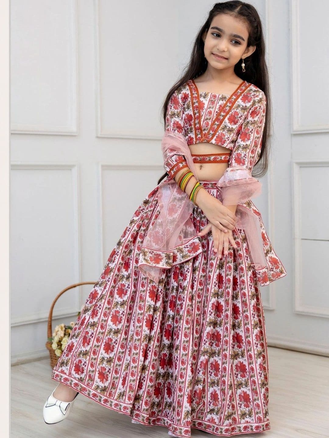 YK Girls Printed Ready to Wear Lehenga & Blouse With Dupatta thumbnail 7