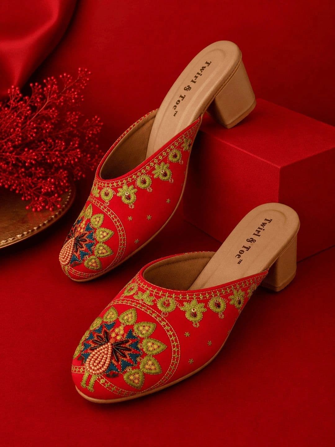 Twirl & Toe Ethnic Block Mules thumbnail 2