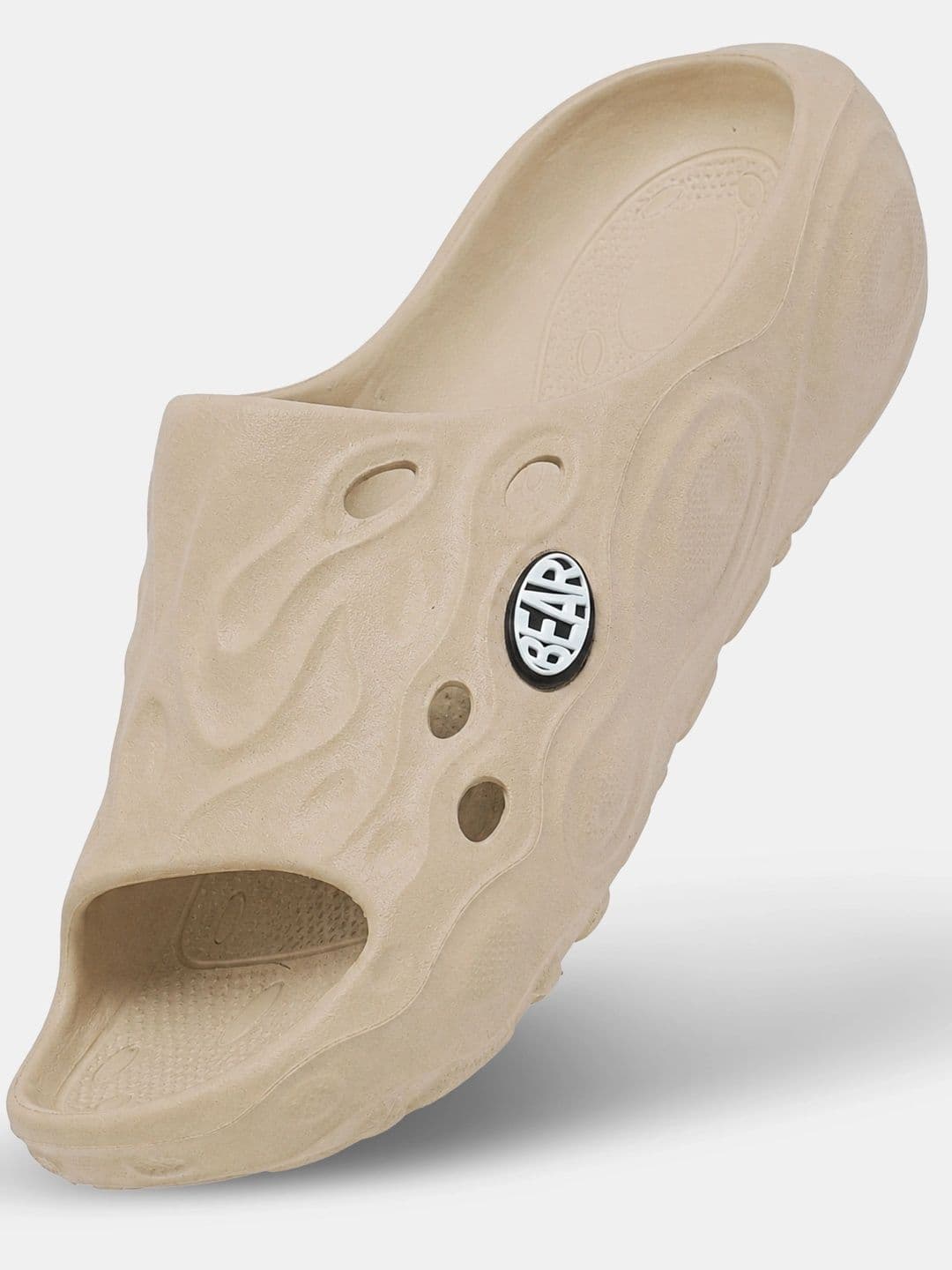 THE BEAR HOUSE Men Solid Beige Open-Toe Slip-On Sliders thumbnail 2