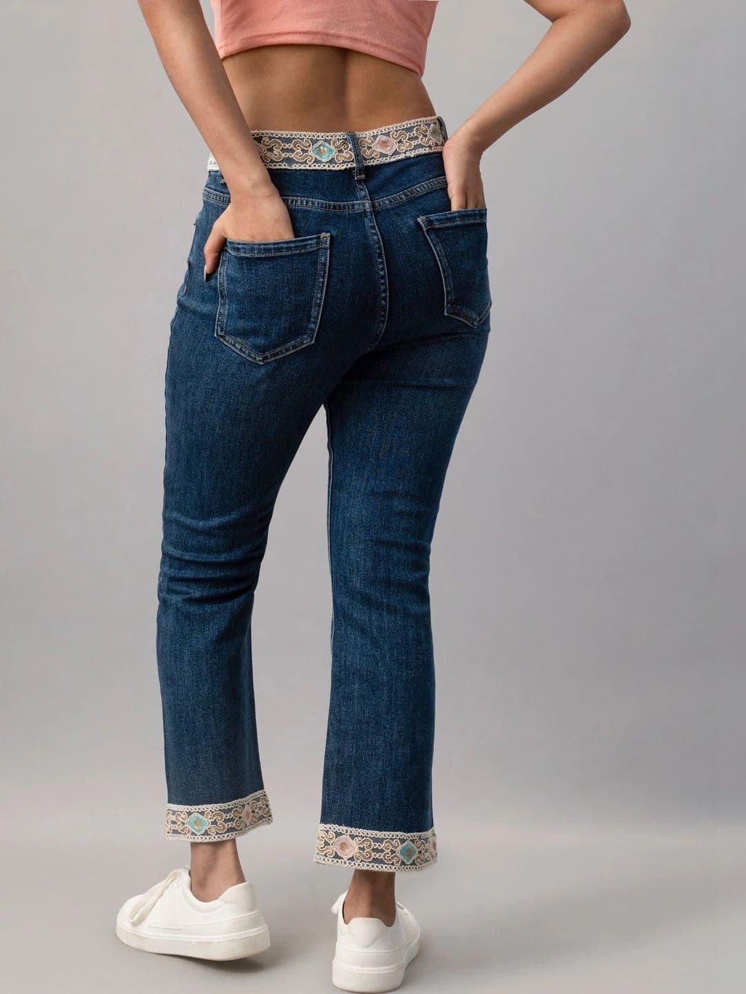 NATICA Women Regular Fit Mid-Rise Embellished Stretchable Jeans thumbnail 3