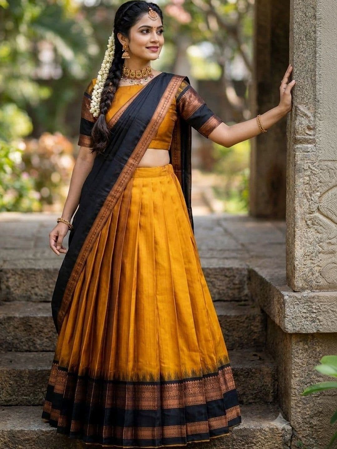 Fabcartz Semi-Stitched Lehenga & Unstitched Blouse With Dupatta thumbnail 5