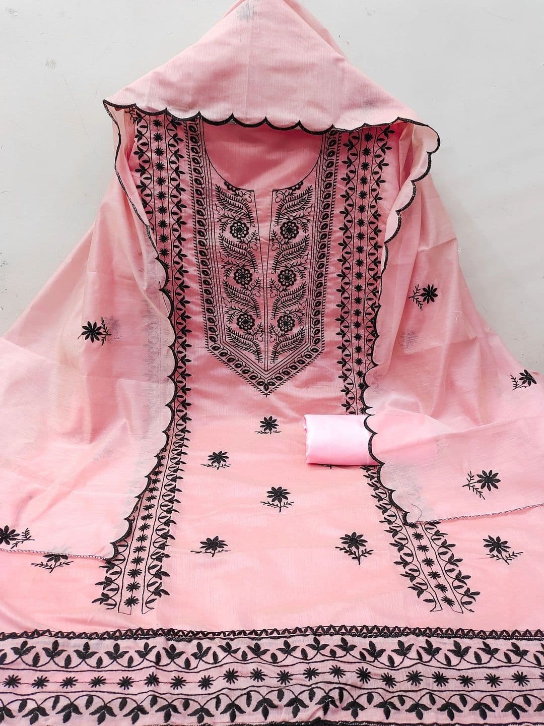 HERE&NOW Embroidered Semi-Stitched Dress Material thumbnail 2