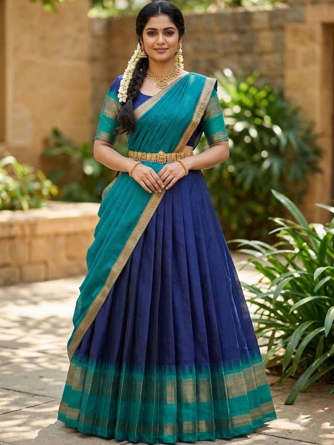 Fabcartz Semi-Stitched Lehenga & Unstitched Blouse With Dupatta - view 1