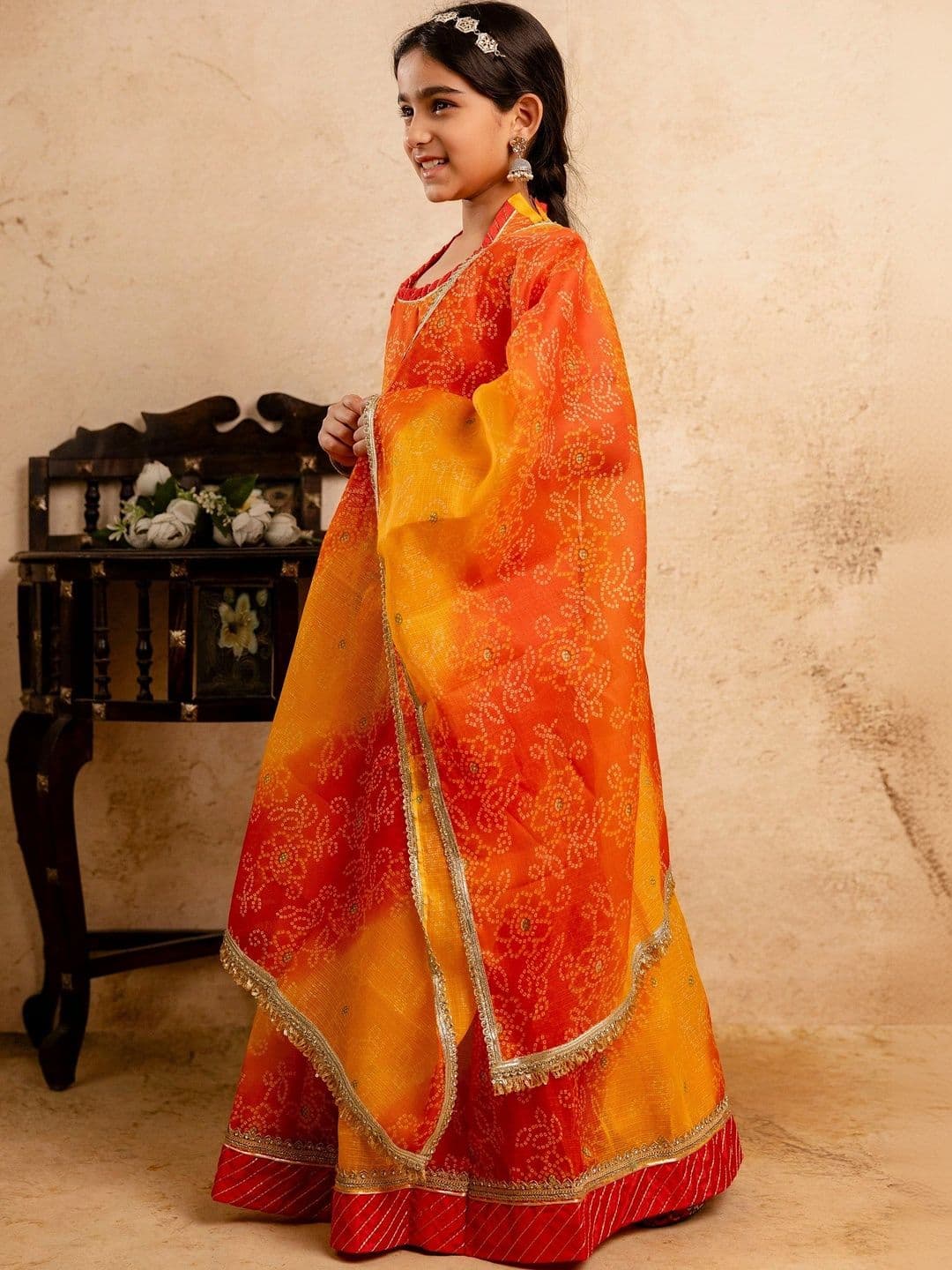 YK Girls Printed Ready to Wear Lehenga & Blouse With Dupatta thumbnail 3