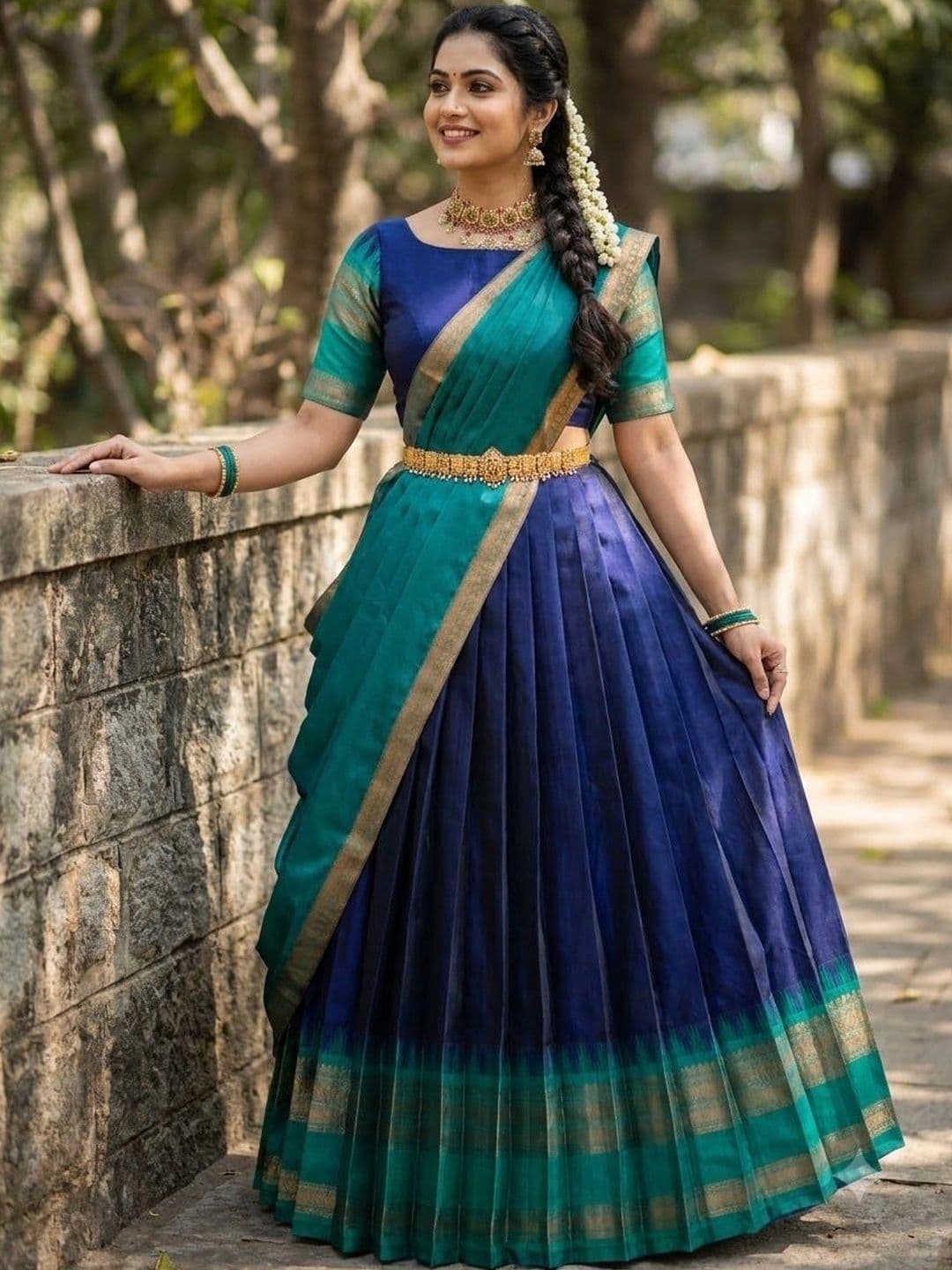 Fabcartz Semi-Stitched Lehenga & Unstitched Blouse With Dupatta thumbnail 2