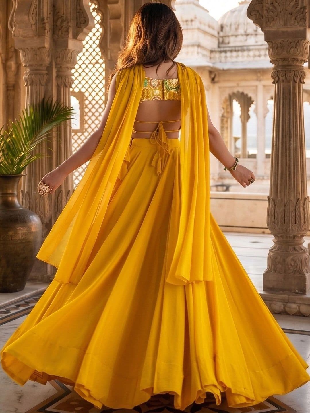 Anouk Embroidered Thread Work Ready to Wear Lehenga & Blouse With Dupatta thumbnail 4
