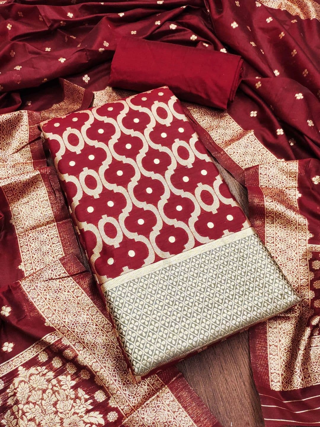 HERE&NOW Pure Cotton Semi-Stitched Dress Material - view 1
