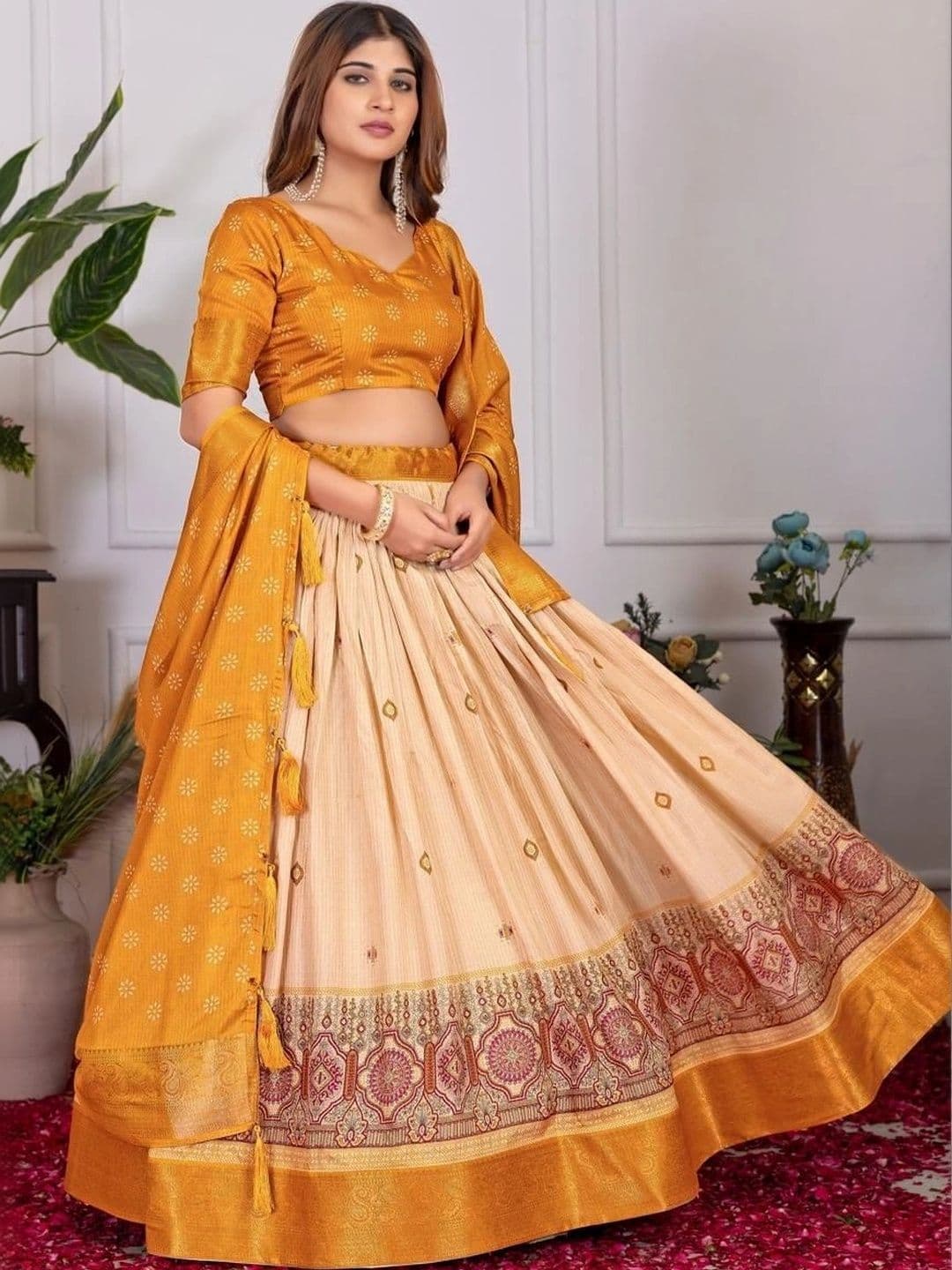 Anouk Printed Semi-Stitched Lehenga & Blouse Taping thumbnail 4