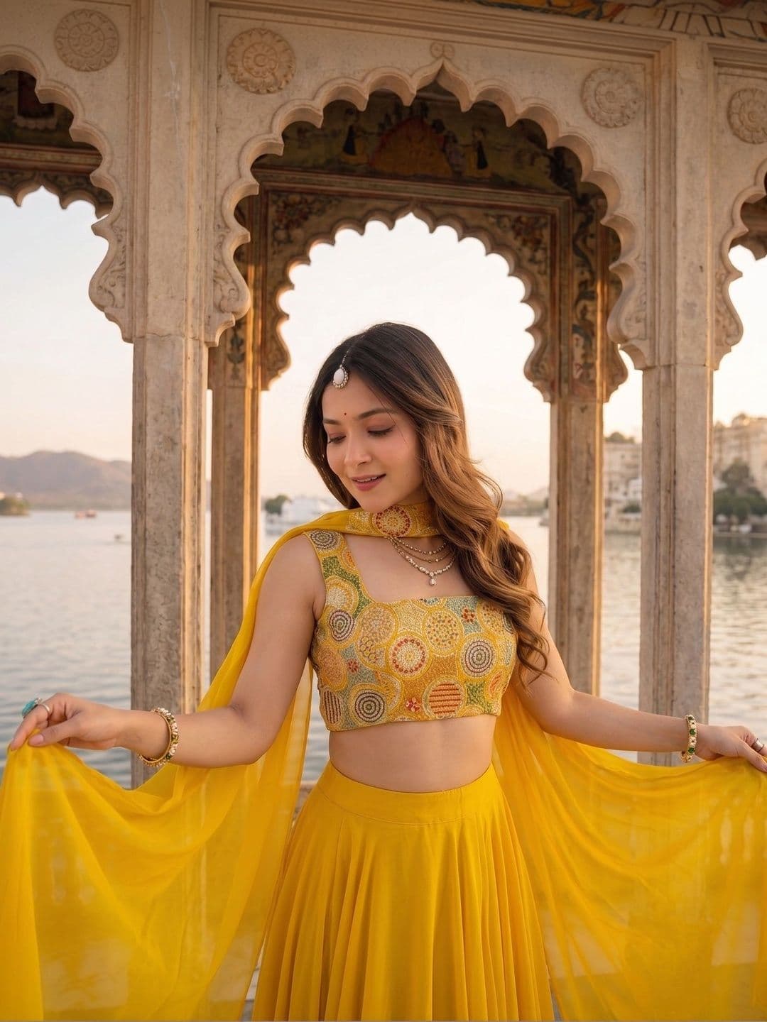 Anouk Embroidered Thread Work Ready to Wear Lehenga & Blouse With Dupatta thumbnail 3