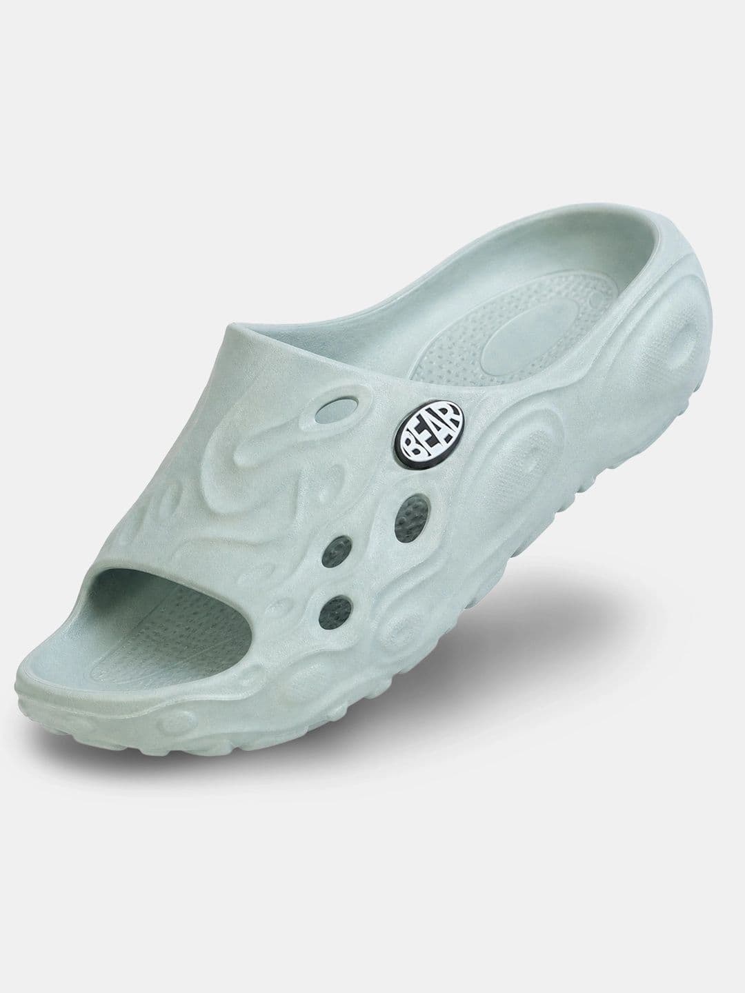 THE BEAR HOUSE Men Solid Light Blue Open-Toe Slip-On Sliders thumbnail 6