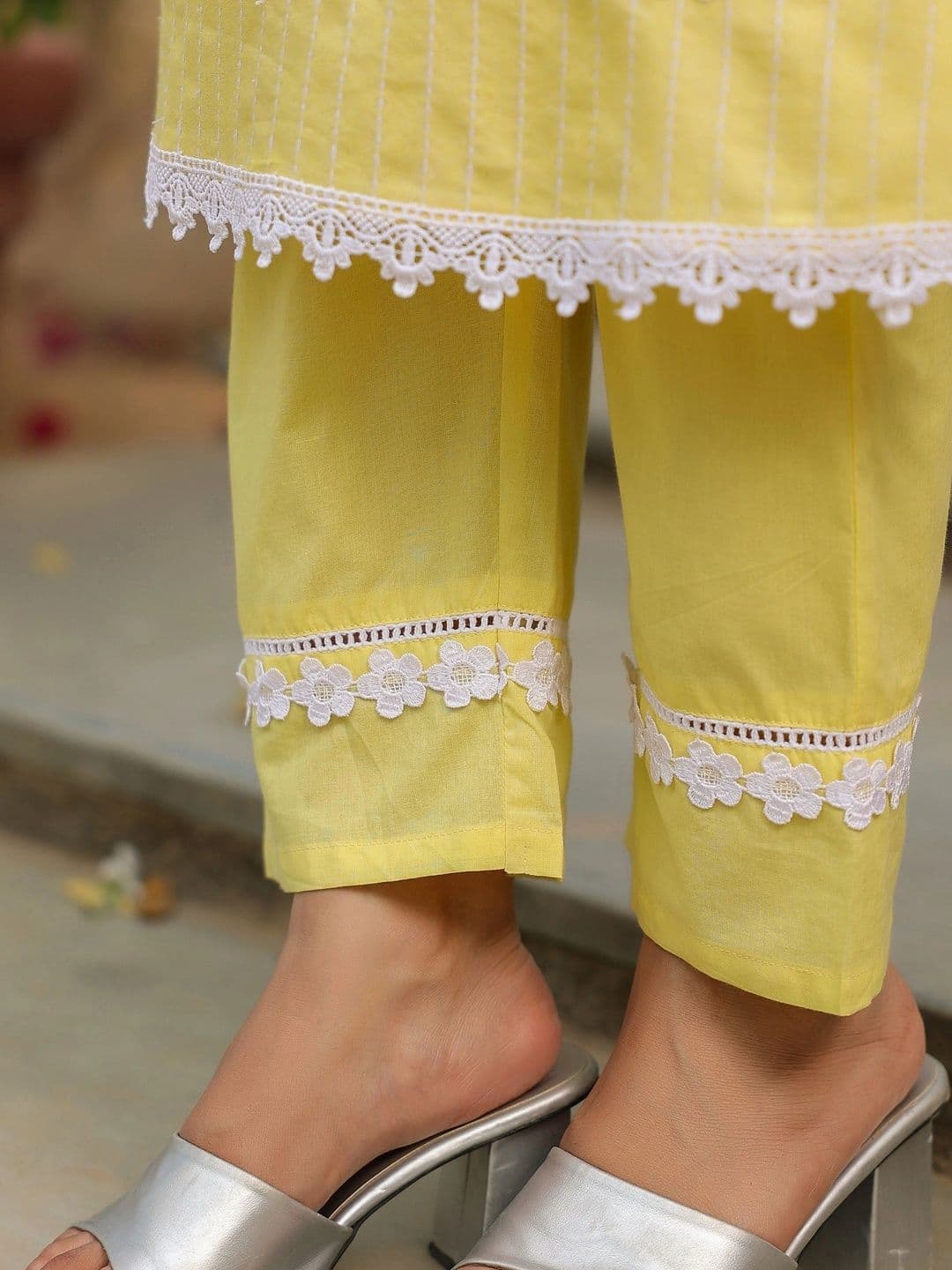 Bairaas Women Embroidered Pure Cotton Kurta with Trousers And Dupatta thumbnail 6