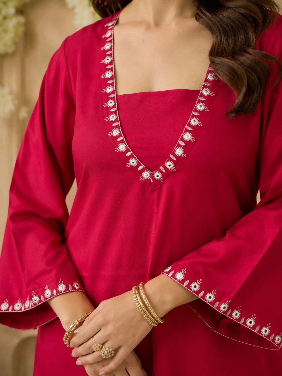 Anouk Women Ethnic Motifs Embroidered Regular Thread Work Farshi Salwar Kurta Set thumbnail 6